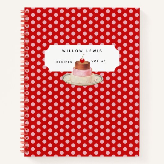 レトロパーソナライズされたレシピクックブックノート ノートブック (正面)