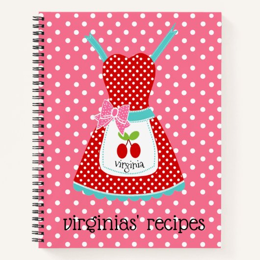 レトロパーソナライズされたレシピ帳 ノートブック (正面)