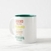 レトロパーソナライズされたレジェンド夫のおじいちゃん ツートーンマグカップ (正面左)