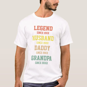 レトロパーソナライズされたレジェンド夫のおじいちゃん Tシャツ
