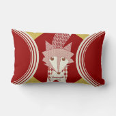 レトロパーソナライズされたレッドスタイルキツネ枕 ランバークッション (裏面)