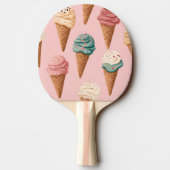 レトロパーソナライズされたヴィンテージアイスクリームコーンパターン 卓球ラケット (裏面)