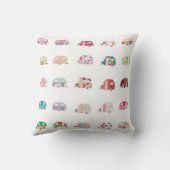 レトロパーソナライズされたヴィンテージキャラバンデザインピロー クッション (裏面)