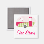 レトロパーソナライズされたヴィンテージキャラバンデザイン磁石 マグネット (正面/裏面)