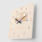 レトロパーソナライズされたヴィンテージキャラバンデザイン スクエア壁時計 (傾斜)