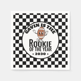 レトロパーソナライズされたヴィンテージサッカーバースデーパーティー スタンダードカクテルナプキン