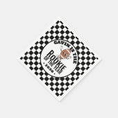 レトロパーソナライズされたヴィンテージサッカーバースデーパーティー スタンダードカクテルナプキン (角)