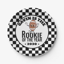 レトロパーソナライズされたヴィンテージサッカーバースデーパーティー ペーパープレート