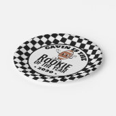 レトロパーソナライズされたヴィンテージサッカーバースデーパーティー ペーパープレート (アングル)