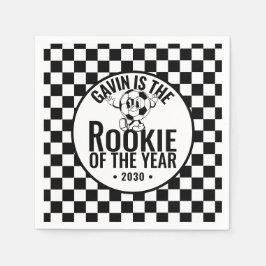 レトロパーソナライズされたヴィンテージサッカー誕生日パーティー スタンダードカクテルナプキン