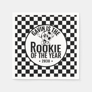 レトロパーソナライズされたヴィンテージサッカー誕生日パーティー スタンダードカクテルナプキン