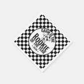 レトロパーソナライズされたヴィンテージサッカー誕生日パーティー スタンダードカクテルナプキン (角)