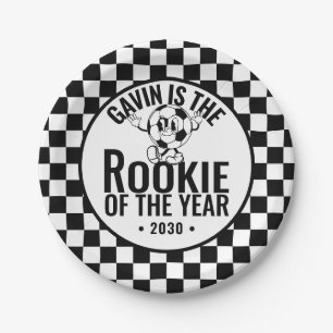 レトロパーソナライズされたヴィンテージサッカー誕生日パーティー ペーパープレート