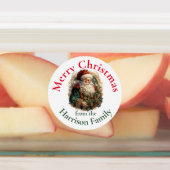 レトロパーソナライズされたヴィンテージサンタクリスマスウィーズ ラベル (貼付)