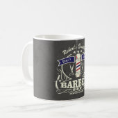 レトロパーソナライズされたヴィンテージ理容師Stylistグレー コーヒーマグカップ (正面左)