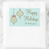 レトロパーソナライズされた休日オーナメントギフトステッカー 長方形シール (バッグ)