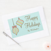 レトロパーソナライズされた休日オーナメントギフトステッカー 長方形シール (封筒)