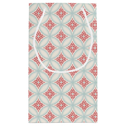 レトロパーソナライズされた休日モロッコの円パターン スモールペーパーバッグ (裏面)