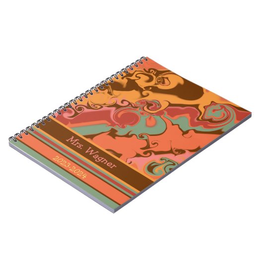 レトロパーソナライズされた先生陽気かわいらしモダン ノートブック (左側)