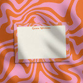 レトロパーソナライズされた名モダン ノートカード