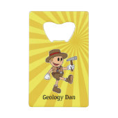 レトロパーソナライズされた地質学者 クレジットカード栓抜き (正面)