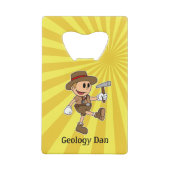 レトロパーソナライズされた地質学者 クレジットカード栓抜き (裏面)