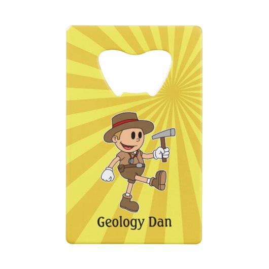 レトロパーソナライズされた地質学者 クレジットカード栓抜き (裏面)
