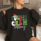 レトロパーソナライズされた従姉妹クルーのクリスマスマッチング トライブレンドTシャツ