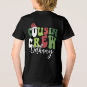 レトロパーソナライズされた従姉妹クルーのクリスマスマッチング トライブレンドTシャツ (裏面)