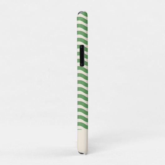 レトロパーソナライズされた抽象芸術波線(緑) Case-Mate iPhoneケース (裏面/右)