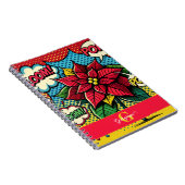 レトロパーソナライズされた漫画ブックアポップ・アートのートポインセチア ノートブック (右側)