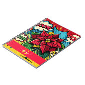 レトロパーソナライズされた漫画ブックアポップ・アートのートポインセチア ノートブック (左側)