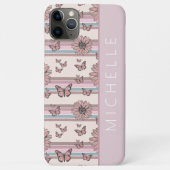 レトロパーソナライズされた花と名前フローラデイジー Case-Mate iPhoneケース (裏面)