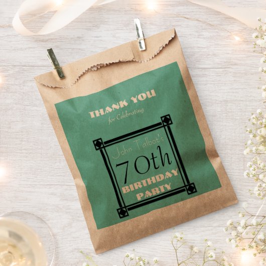 レトロパーソナライズされた誕生日サンキューフェイバーバッグ フェイバーバッグ (クリップ留めされた状態)