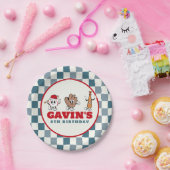 レトロパーソナライズされた野球誕生会 ペーパープレート (パーティー)