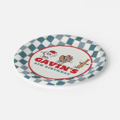 レトロパーソナライズされた野球誕生会 ペーパープレート (アングル)