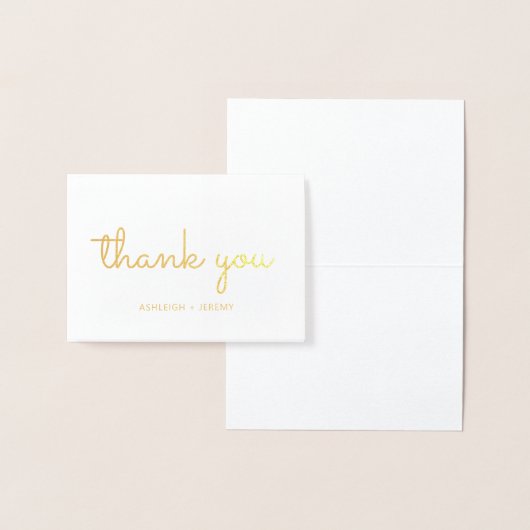 レトロパーソナライズされた金ゴールド結婚の感謝 箔カード (ディスプレー)