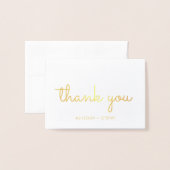 レトロパーソナライズされた金ゴールド結婚の感謝 箔カード (封筒付き正面)