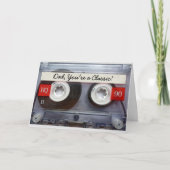 レトロパーソナライズされた1980年代カセットテープファーザーズデー カード (正面)