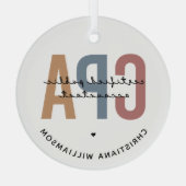 レトロパーソナライズされたCPA公認会計士 ガラスオーナメント (裏面)