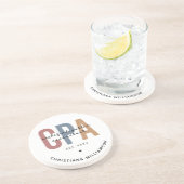 レトロパーソナライズされたCPA公認会計士 コースター (側面)