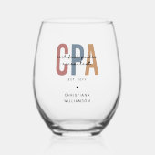 レトロパーソナライズされたCPA公認会計士 ステムなしワイングラス (正面)
