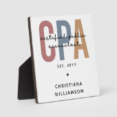 レトロパーソナライズされたCPA公認会計士 フォトプラーク (正面)