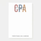 レトロパーソナライズされたCPA公認会計士 ポストイット (正面)