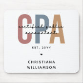 レトロパーソナライズされたCPA公認会計士 マウスパッド (正面)