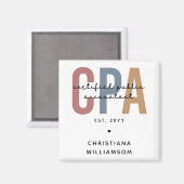 レトロパーソナライズされたCPA公認会計士 マグネット (正面/裏面)