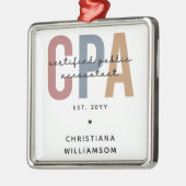 レトロパーソナライズされたCPA公認会計士 メタルオーナメント (左)