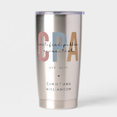 レトロパーソナライズされたCPA公認会計士 保温保冷タンブラー (左面)