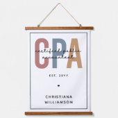 レトロパーソナライズされたCPA公認会計士 吊り下げ型タペストリー (正面)