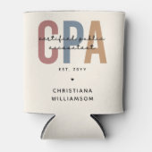レトロパーソナライズされたCPA公認会計士 缶クーラー (正面)